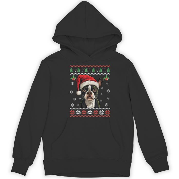 Boston Terrier Ugly Christmas Sweater Xmas For Adults Kids Women's Hoodie, novelty gifts, funny gifts