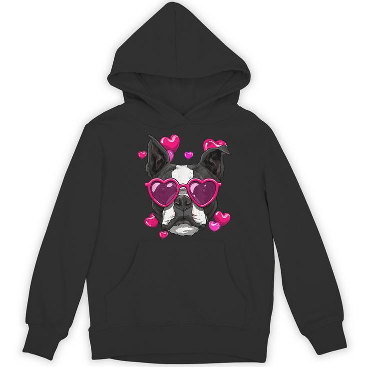 Boston Terrier Valentines Day Shirt Heart Dog Lover Women's Hoodie, novelty gifts, funny gifts
