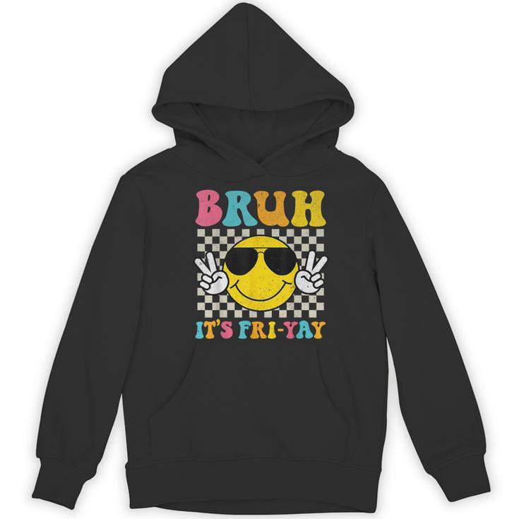 Bruh It's Fri-Yay Friday Weekend Smile Face Teacher Student Women's Hoodie, novelty gifts, funny gifts