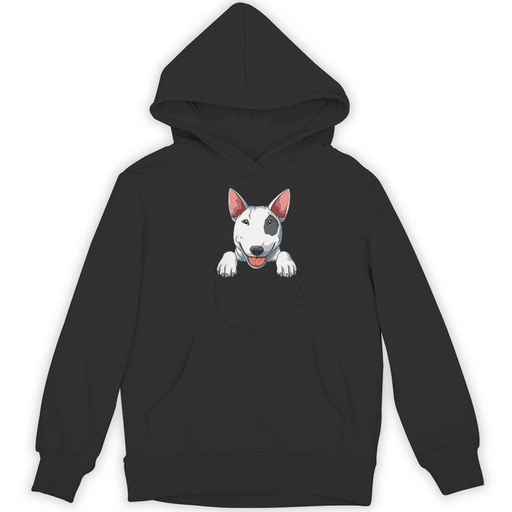 Bull Terrier Pocket Bull Terrier Peeking Out Pocket Women's Hoodie, novelty gifts, funny gifts