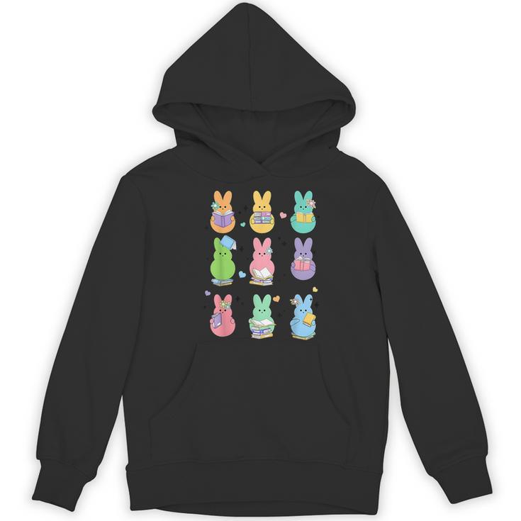 Bunny Reading Books Easter Day Librarian Teacher Book Women's Hoodie, novelty gifts, funny gifts