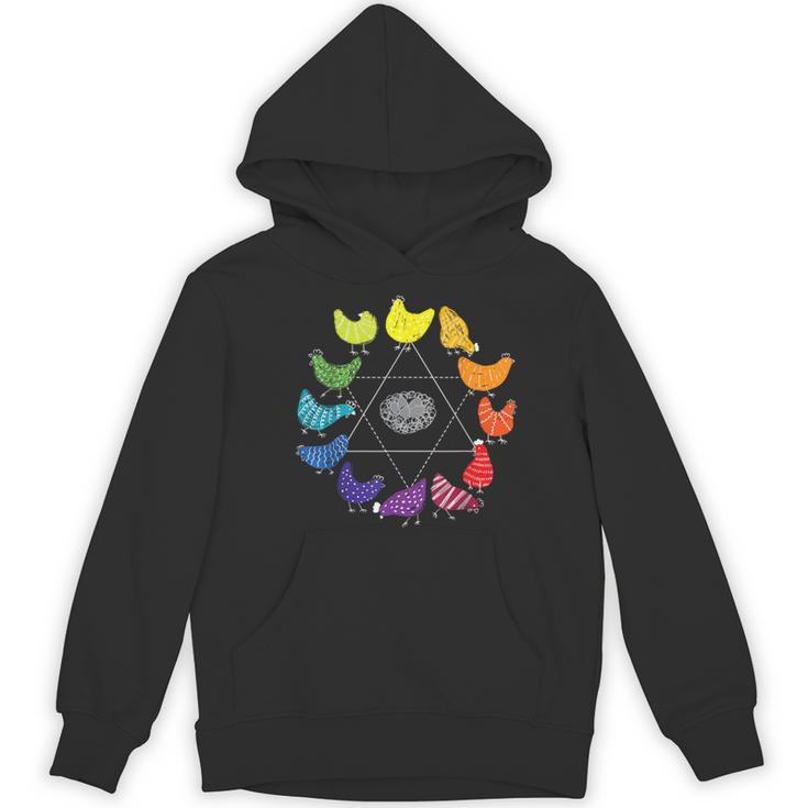 Chicken Themed Color Wheel Educational Art Teacher Artist Men Women Girls Kids Women's Hoodie, novelty gifts, funny gifts