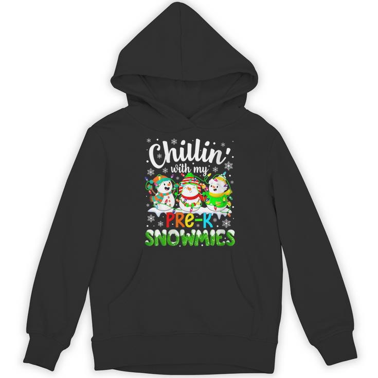 Chillin With My Pre-K Snowmies Christmas Teacher Xmas Women's Hoodie, novelty gifts, funny gifts
