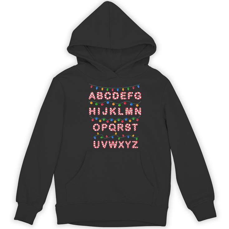 Christmas Alphabet Candy Cane Teachers Students Candy Cane For Men Women Kids Women's Hoodie, novelty gifts, funny gifts