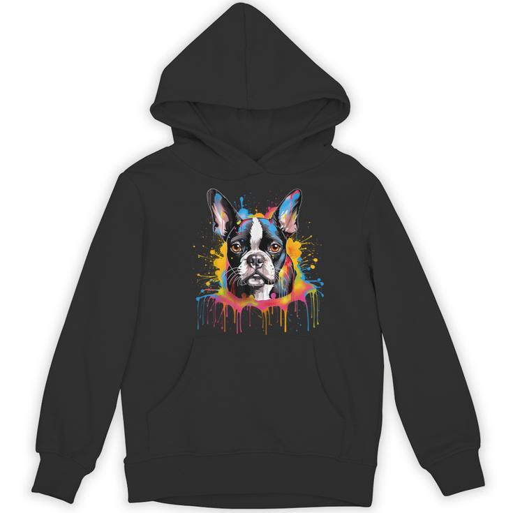 Colorful Boston Terrier Dog For Men Women Kids Women's Hoodie, novelty gifts, funny gifts