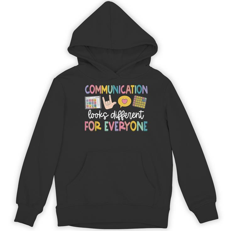 Communication Looks Different Tee Shirt Kids -Adults Teacher Animal Print Small Short Sleeve Classic Fit Crew Neck Polyester 100 Women's Hoodie, novelty gifts, funny gifts