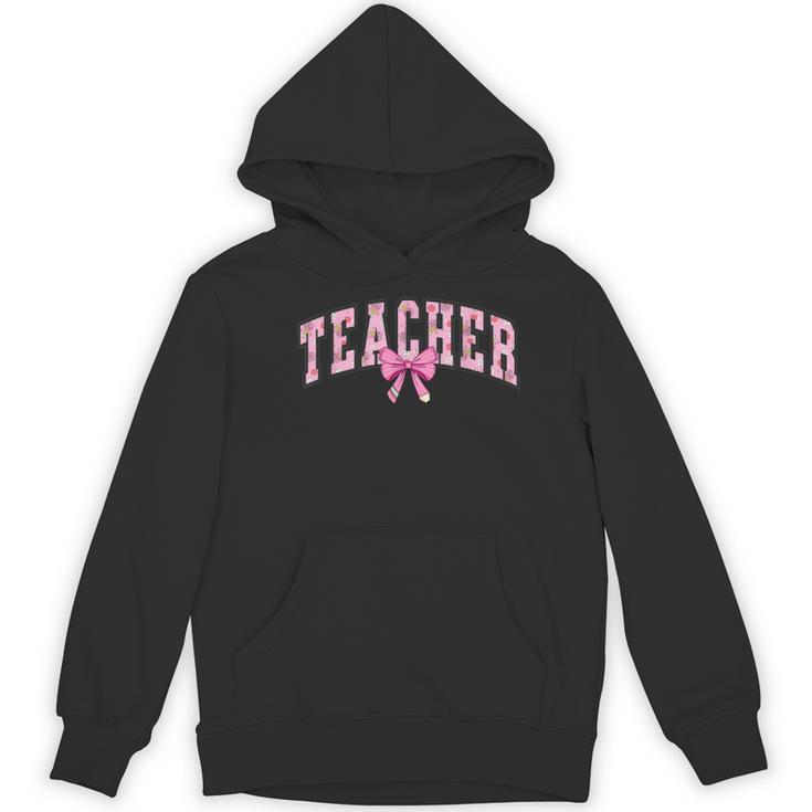 Coquette Bow Back To School First Day Teacher Women's Hoodie, novelty gifts, funny gifts Coquette Bow Back To School First Day Teacher Women's Hoodie, novelty gifts, funny gifts