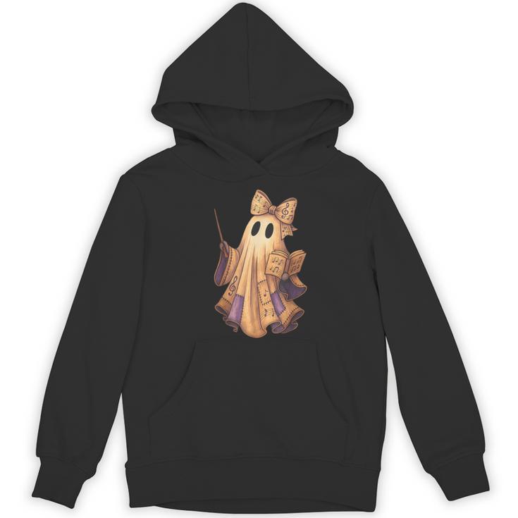 Coquette Music Note Patchwork Ghost Music Teacher Halloween Women's Hoodie, novelty gifts, funny gifts Coquette Music Note Patchwork Ghost Music Teacher Halloween Women's Hoodie, novelty gifts, funny gifts