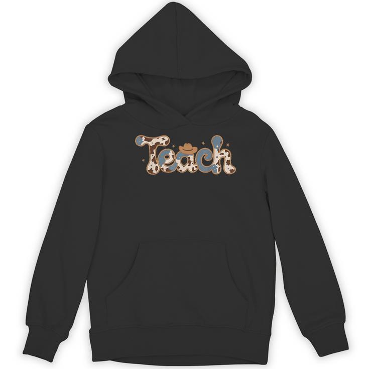 Cowhide Teacher Hat Cowboy Western Teacher Back To School Women's Hoodie, novelty gifts, funny gifts