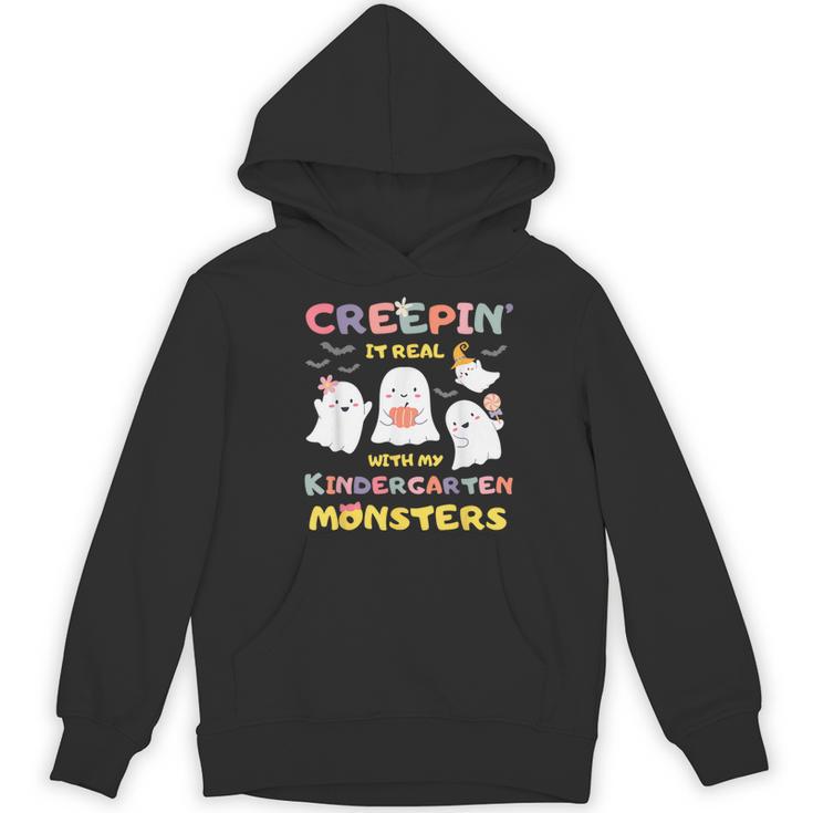 Creepin It Real With Kindergarten Monsters Halloween Teacher Women's Hoodie, novelty gifts, funny gifts Creepin It Real With Kindergarten Monsters Halloween Teacher Women's Hoodie, novelty gifts, funny gifts