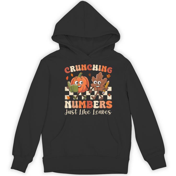 Crunching Numbers Just Like Leaves Pumpkin Fall Teacher Women's Hoodie, novelty gifts, funny gifts