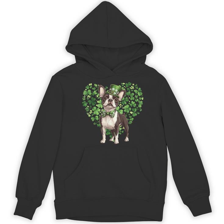 Cute Boston Terrier Shamrock St Patrick's Day Dog Lover Men Women Kids Women's Hoodie, novelty gifts, funny gifts