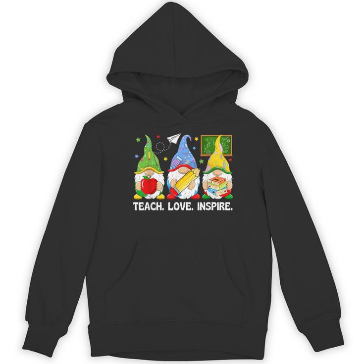 Cute Gnomes Teach Love And Inspire Back To School Teacher Women's Hoodie, novelty gifts, funny gifts