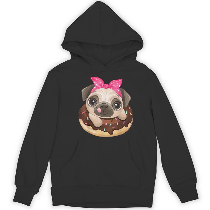 Cute Pug Shirt Donut Girls Dog Women's Hoodie, novelty gifts, funny gifts