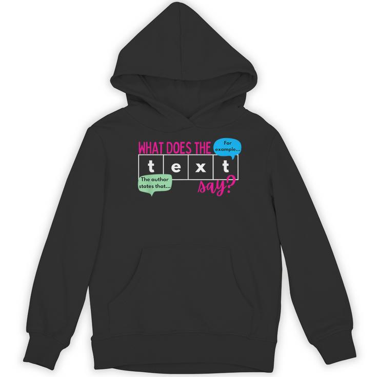 What Does The Text Say Text Evidence Reading Teacher For Men Women Women's Hoodie, novelty gifts, funny gifts