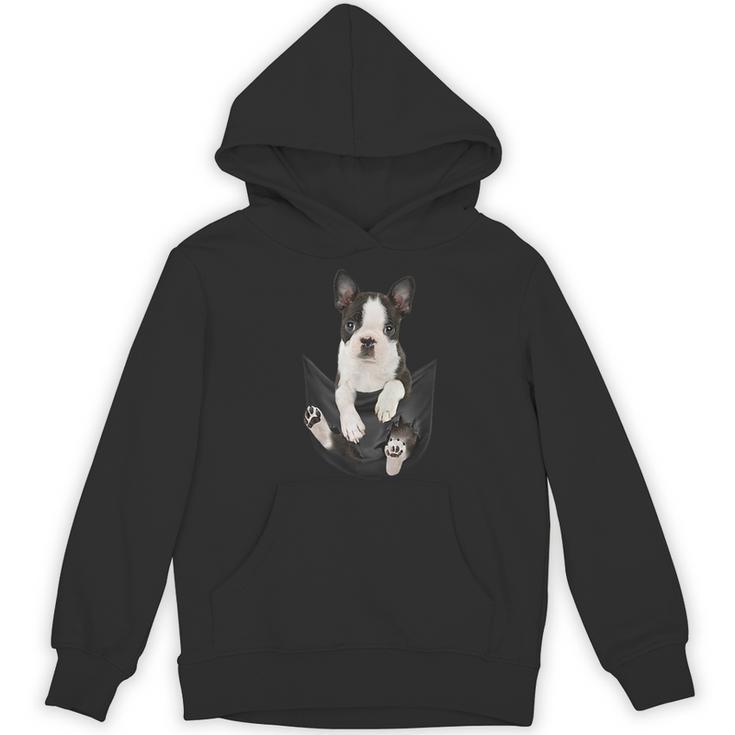 Dog Lovers Boston Terrier In Pocket Dog Face For Men Women Kids Women's Hoodie, novelty gifts, funny gifts
