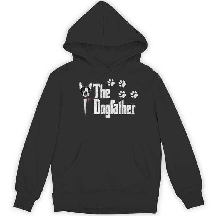 The Dogfather Boston Terrier Dog Dad Tshirt Idea Women's Hoodie, novelty gifts, funny gifts