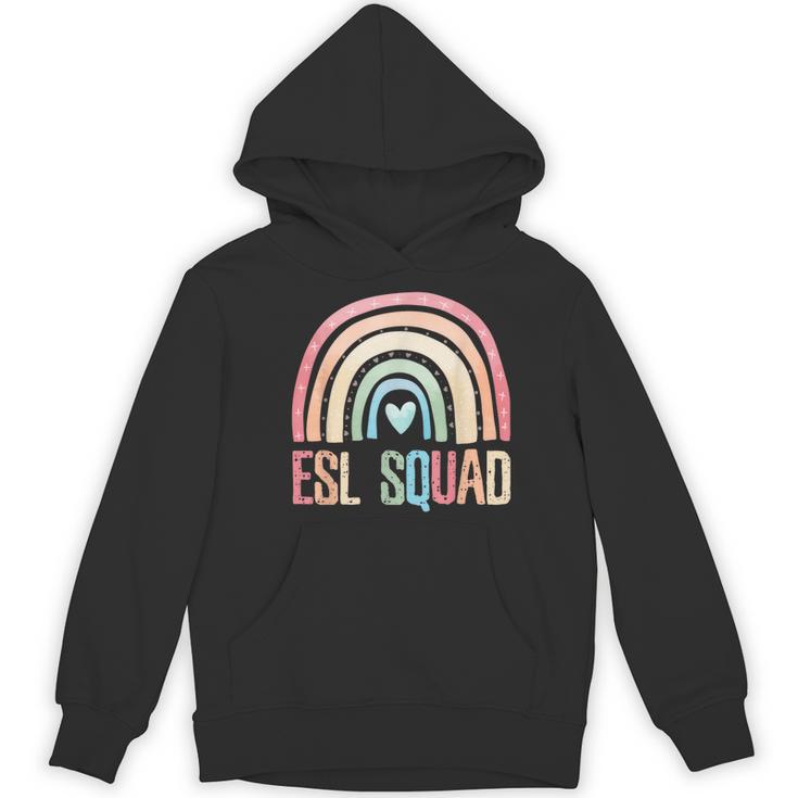 ESL Squad Teacher Crew Team Back To School English Rainbow Women's Hoodie, novelty gifts, funny gifts ESL Squad Teacher Crew Team Back To School English Rainbow Women's Hoodie, novelty gifts, funny gifts