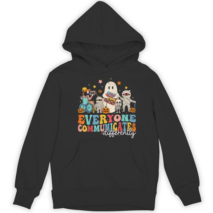 Everyone Communicates Differently Halloween SLP Sped Teacher Women's Hoodie, novelty gifts, funny gifts Everyone Communicates Differently Halloween SLP Sped Teacher Women's Hoodie, novelty gifts, funny gifts