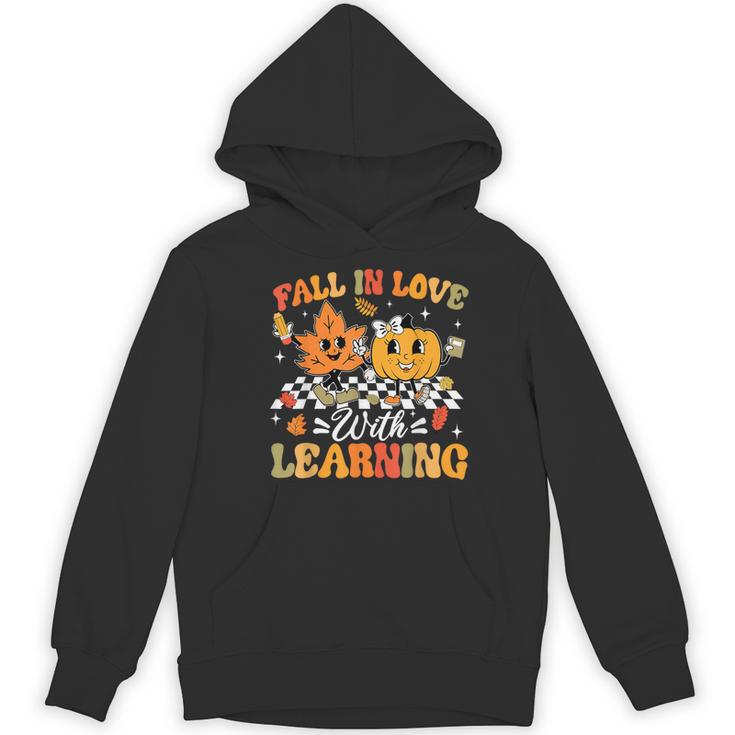 Fall In Love With Learning Fall Teacher Thanksgiving Retro Women's Hoodie, novelty gifts, funny gifts