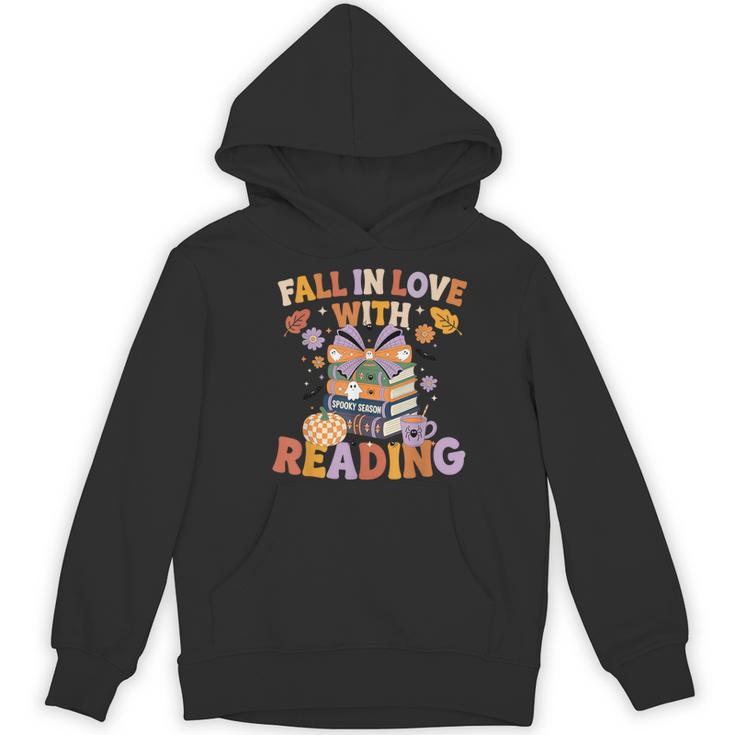 Fall In Love With Reading Halloween Stack Of Book Teacher Women's Hoodie, novelty gifts, funny gifts Fall In Love With Reading Halloween Stack Of Book Teacher Women's Hoodie, novelty gifts, funny gifts