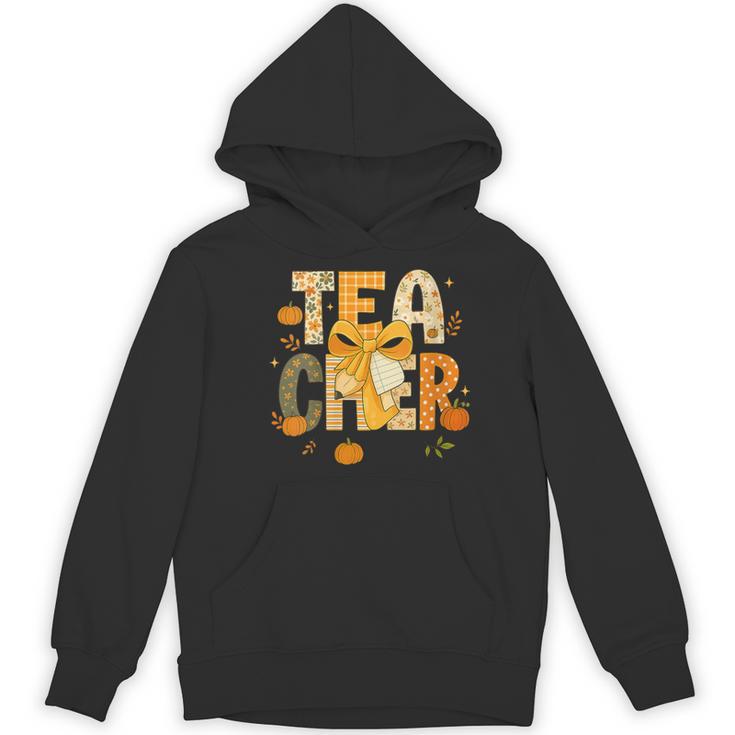 Fall Teacher Pumpkin Coquette Bow Autumn Classroom Women's Hoodie, novelty gifts, funny gifts Fall Teacher Pumpkin Coquette Bow Autumn Classroom Women's Hoodie, novelty gifts, funny gifts