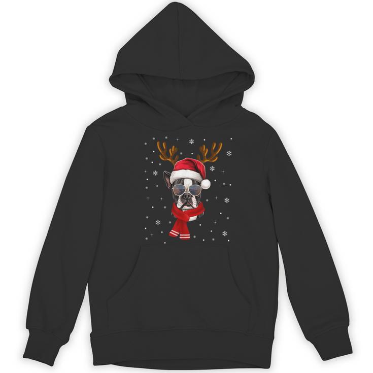 Family Matching Reindeer Xmas Boston Terrier Christmas Women's Hoodie, novelty gifts, funny gifts