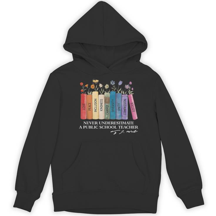 Floral Books Never Underestimate A Public School Teacher Women's Hoodie, novelty gifts, funny gifts Floral Books Never Underestimate A Public School Teacher Women's Hoodie, novelty gifts, funny gifts