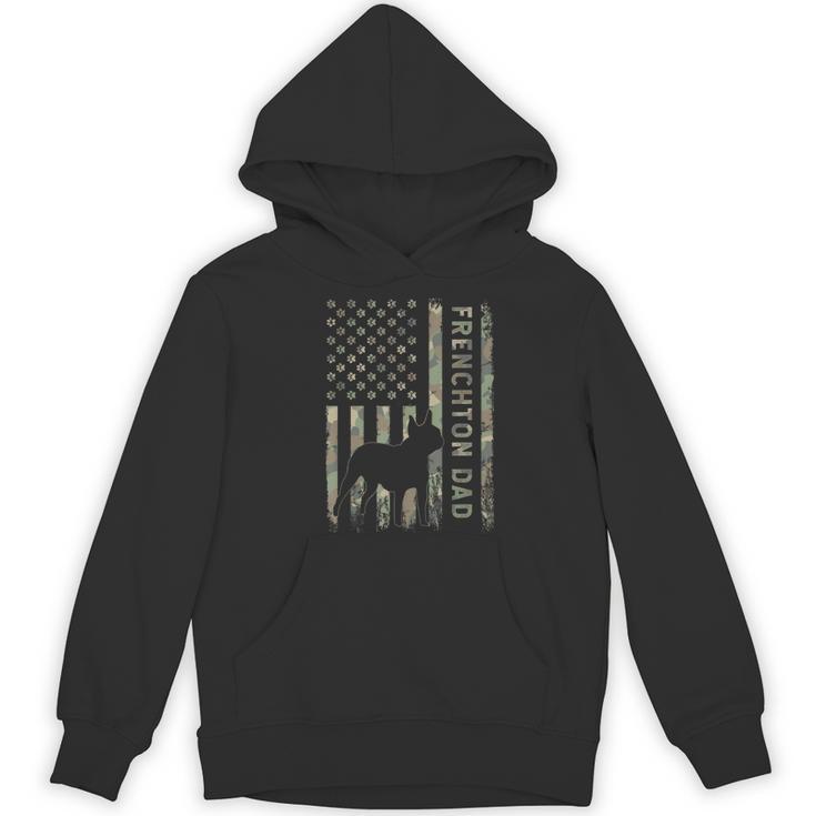 Frenchton Dad French Bulldog Boston Terrier Camo USA Flag Women's Hoodie, novelty gifts, funny gifts