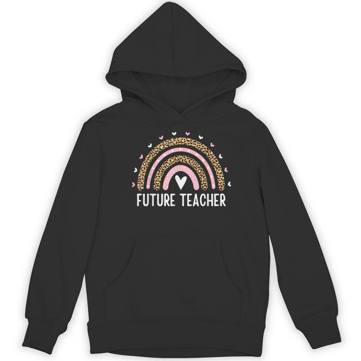 Future Teacher Kids Youth Girls Leopard Rainbow Women Women's Hoodie, novelty gifts, funny gifts
