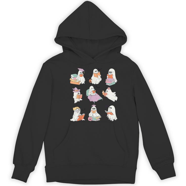 Ghost Book Reading Halloween Books Lover Teacher Kids Women's Hoodie, novelty gifts, funny gifts