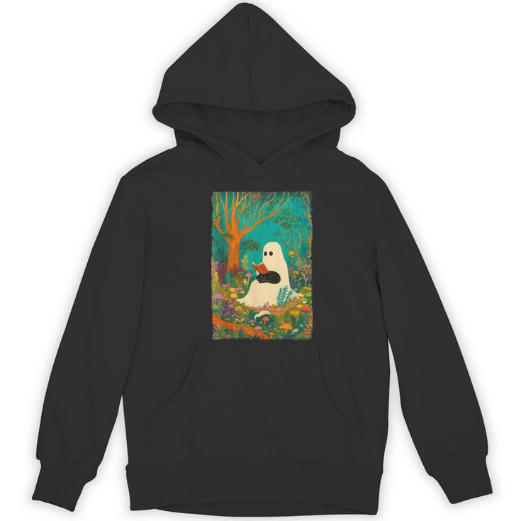 Groovy Ghost Reading Book Cat Halloween Ghost Teacher Women's Hoodie, novelty gifts, funny gifts Groovy Ghost Reading Book Cat Halloween Ghost Teacher Women's Hoodie, novelty gifts, funny gifts