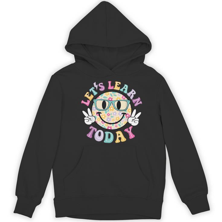 Groovy Retro Lets Learn Today Teacher Student Back To School Women's Hoodie, novelty gifts, funny gifts