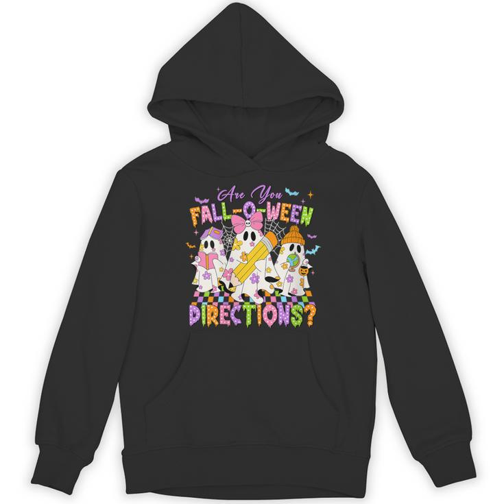 Halloween Floral Ghost Teacher Are You Falloween Directions Women's Hoodie, novelty gifts, funny gifts
