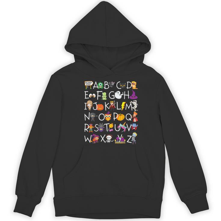 Halloween Nursery Teacher Shirt Halloween Alphabet Women's Hoodie, novelty gifts, funny gifts