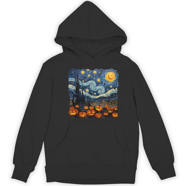 Halloween Pumpkin Starry Night Van Gogh Art Teacher Women's Hoodie, novelty gifts, funny gifts