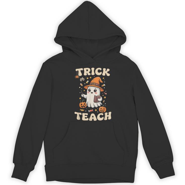 Halloween Teacher Shirts Women School Trick Or Teach Groovy Women's Hoodie, novelty gifts, funny gifts