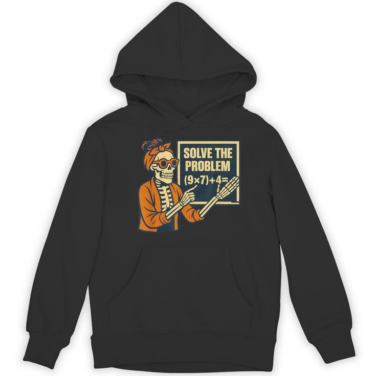 Halloween Teacher Six Seven Meme 6 7 Skeleton Spooky Costume Women's Hoodie, novelty gifts, funny gifts