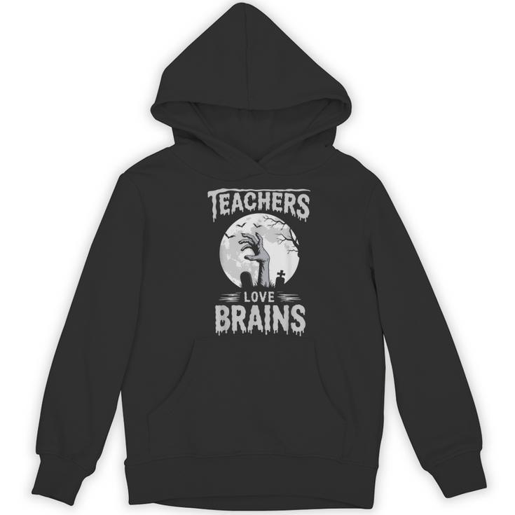 Halloween Teacher Tshirts Zombie Teachers Love Brains Women's Hoodie, novelty gifts, funny gifts