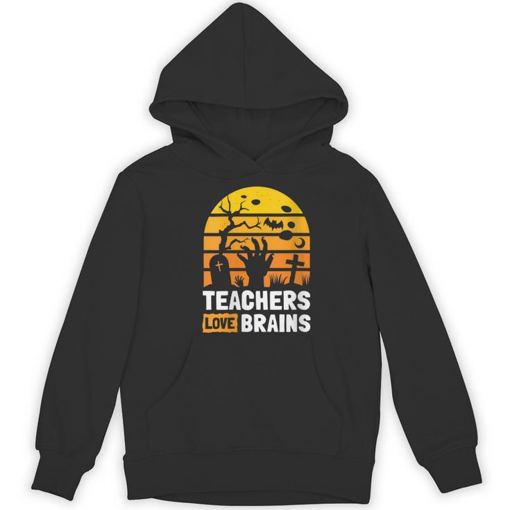 Halloween Teachers Science Math Teachers Love Brains Women's Hoodie, novelty gifts, funny gifts