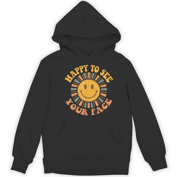 Happy To See Your Face Retro Happy Teacher Back To School Women's Hoodie, novelty gifts, funny gifts Happy To See Your Face Retro Happy Teacher Back To School Women's Hoodie, novelty gifts, funny gifts