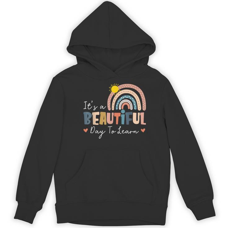It's A Beautiful Day To Learn Cute Rainbow Boho Teacher Women's Hoodie, novelty gifts, funny gifts