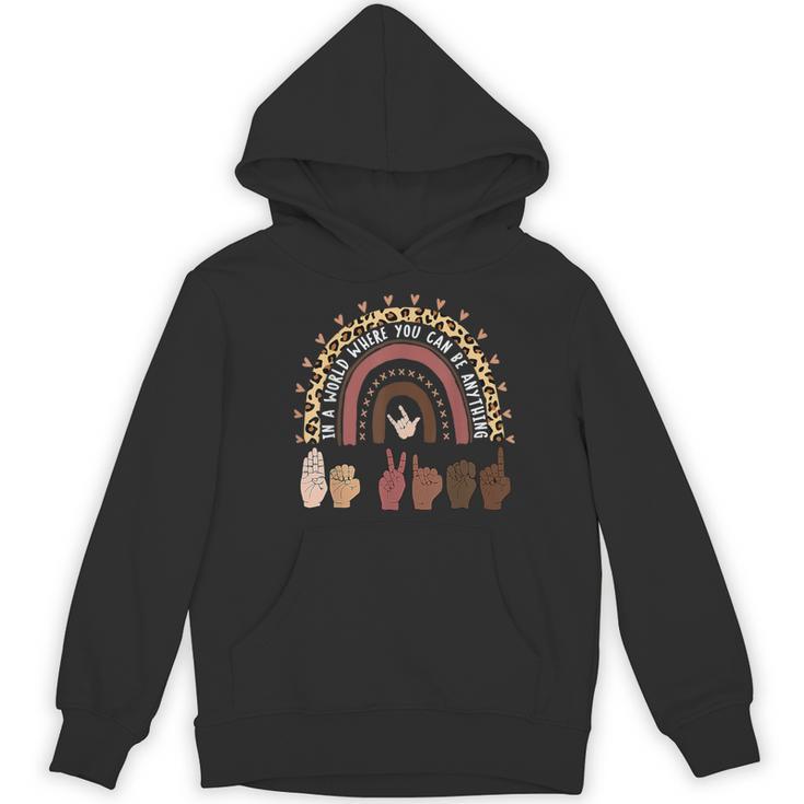 Be Kind Hand-Talking Teacher Artist ASL Women's Hoodie, novelty gifts, funny gifts
