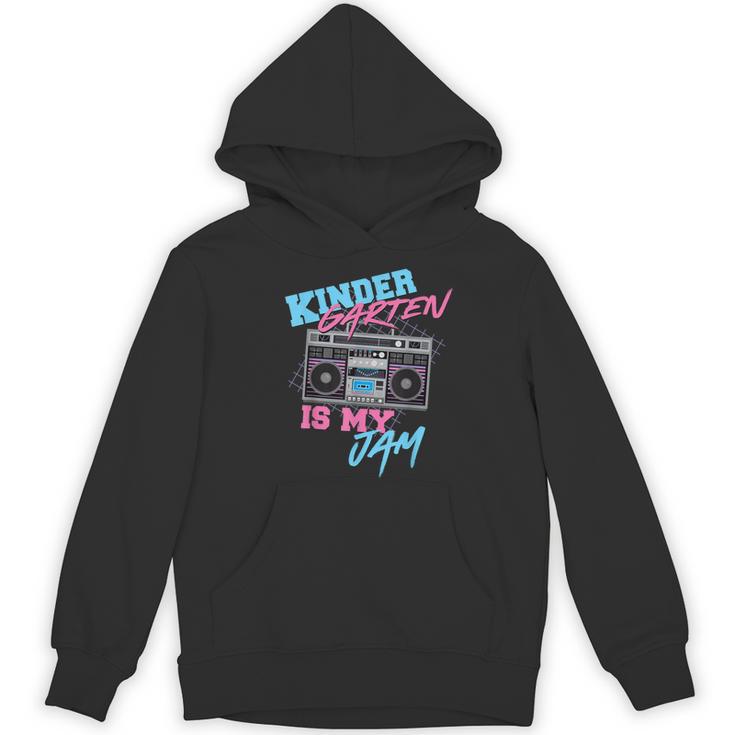 Kindergarten Is My Jam Vintage 80s Boombox Teacher Student Women's Hoodie, novelty gifts, funny gifts