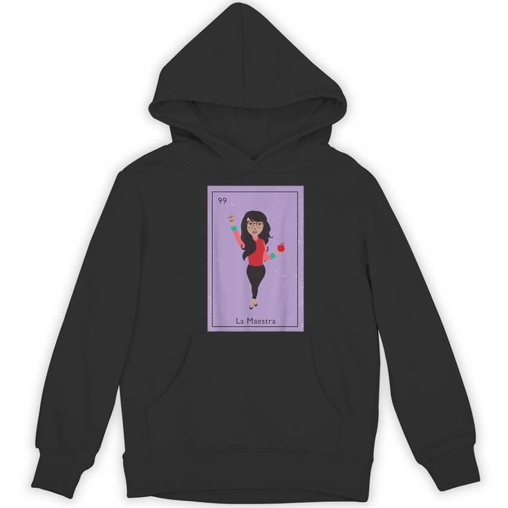La Maestra Mexican Bingo Card Teacher Lottery Card Women's Hoodie, novelty gifts, funny gifts La Maestra Mexican Bingo Card Teacher Lottery Card Women's Hoodie, novelty gifts, funny gifts