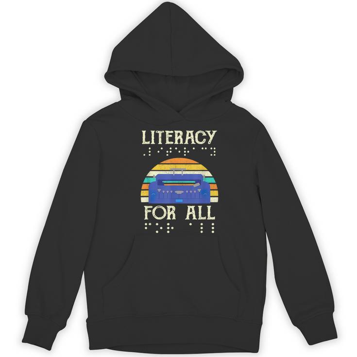 Literacy For All Visually Impaired Braille Teacher The Blind Women's Hoodie, novelty gifts, funny gifts
