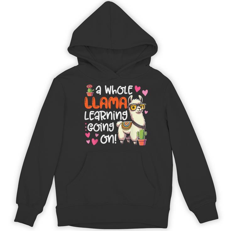 Llama Learning Teachers Students Alpaca Lover Back To School Women's Hoodie, novelty gifts, funny gifts