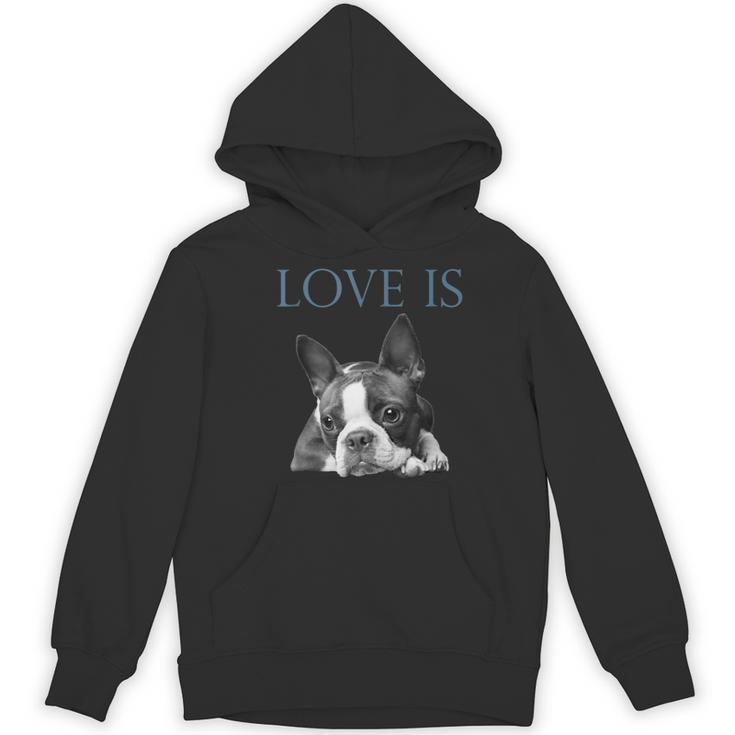 Love Is Boston Terrier Bostie Women's Hoodie, novelty gifts, funny gifts