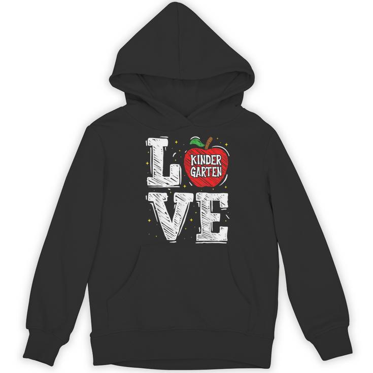 LOVE Kindergarten Teacher Student School Apple Women's Hoodie, novelty gifts, funny gifts