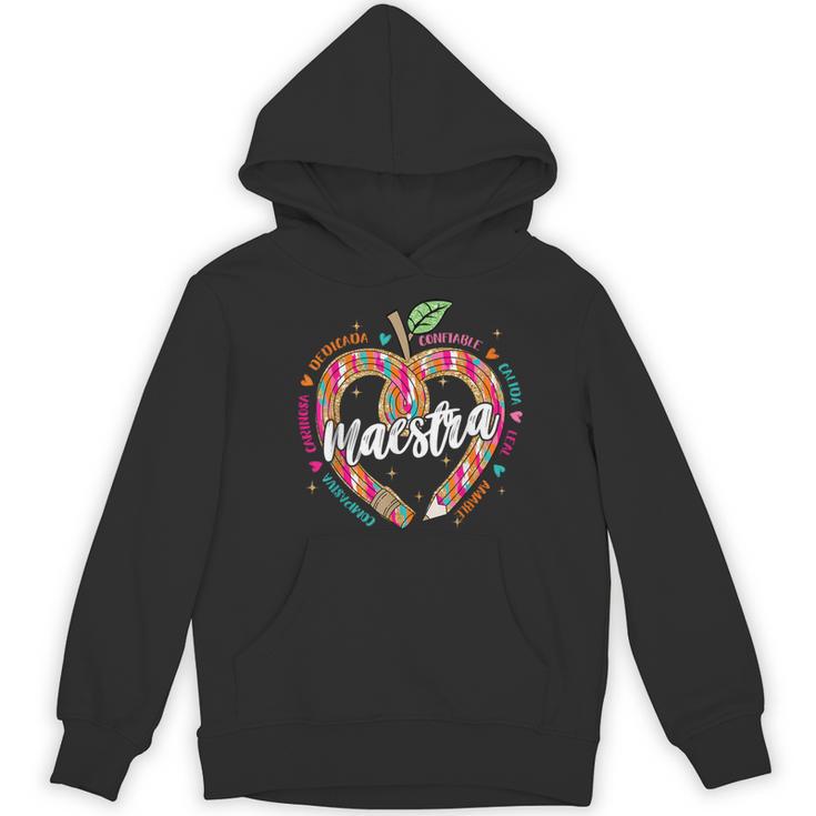 Maestra Pencil Spanish Teacher Bilingual 100 Days Of School Women's Hoodie, novelty gifts, funny gifts Maestra Pencil Spanish Teacher Bilingual 100 Days Of School Women's Hoodie, novelty gifts, funny gifts